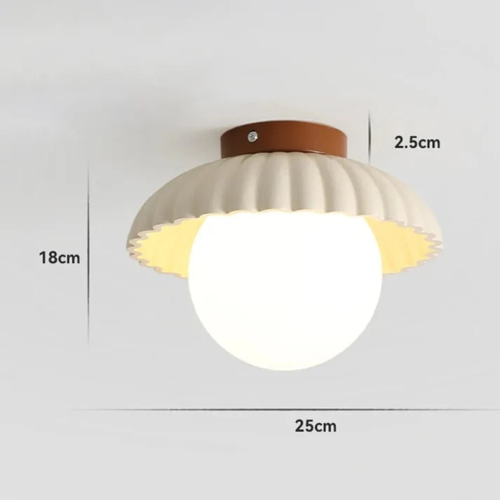 Ceiling Light Flush Mount Iron Frame & Clear Glass