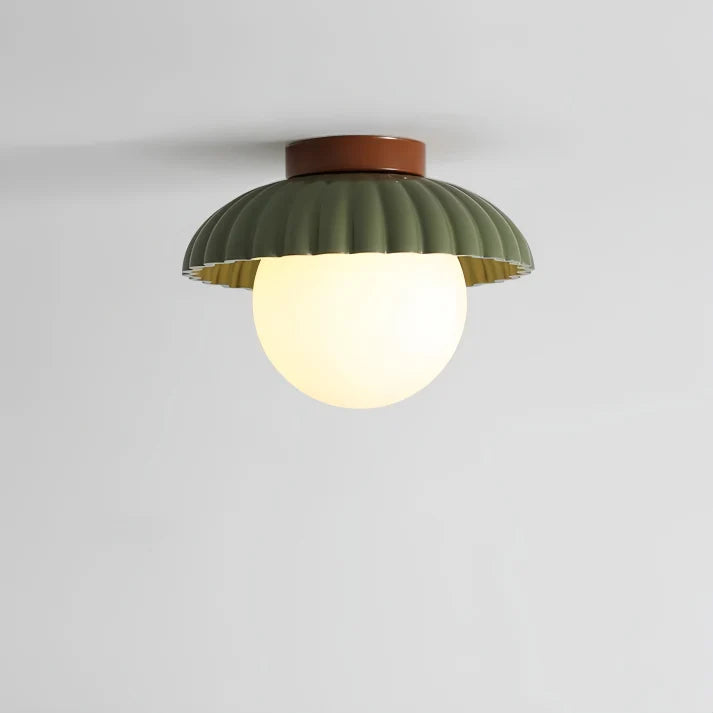 Ceiling Light Flush Mount Iron Frame & Clear Glass