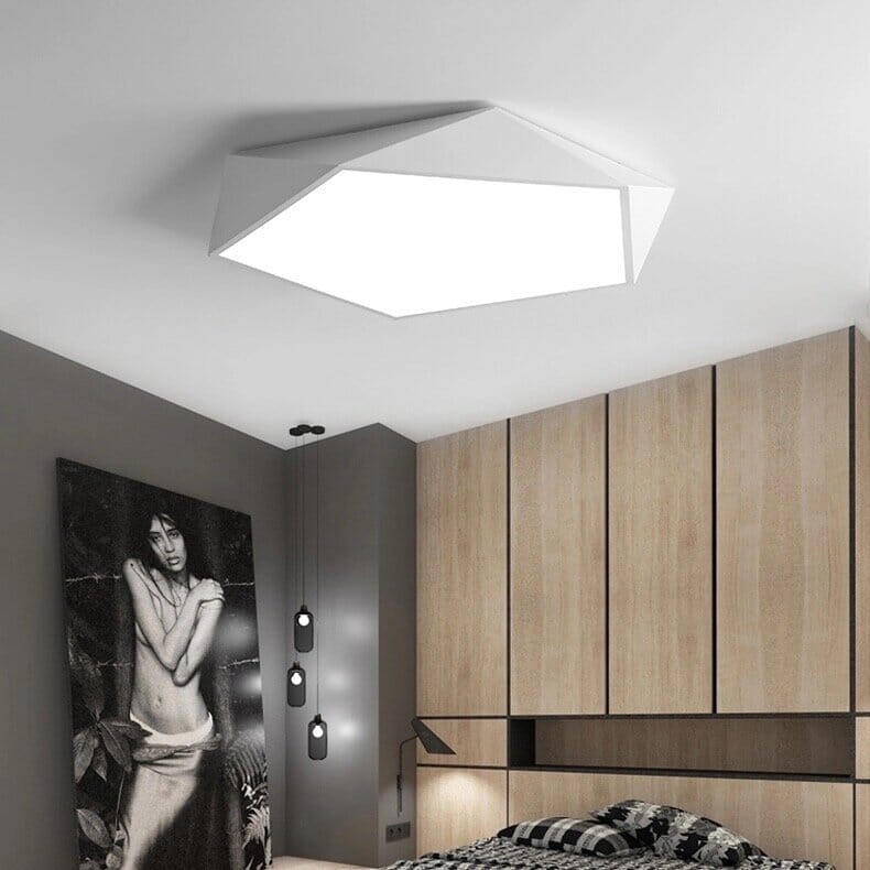 Ceiling Light Geometric Faceted Diffuser & Integrated LED