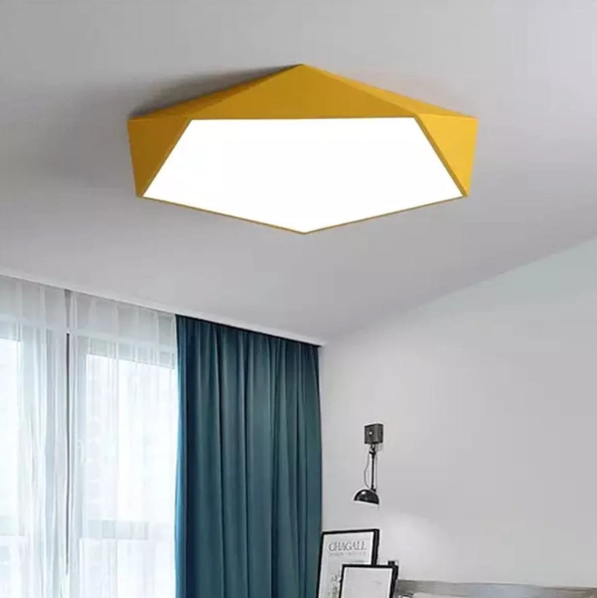 Ceiling Light Geometric Faceted Diffuser & Integrated LED