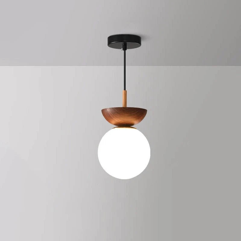 Ceiling Light Japanese-Style Timber Lattice & Glass Diffuser