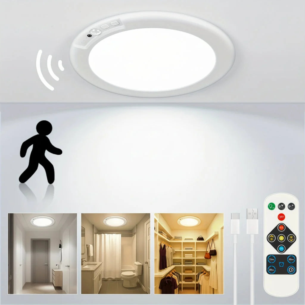 Ceiling Light Motion Sensor Adhesive & Magnetic Mount