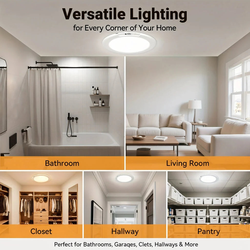 Ceiling Light Motion Sensor Adhesive & Magnetic Mount