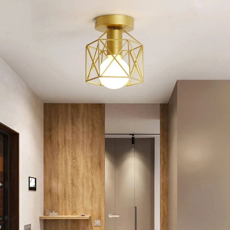 Ceiling Light Open Geometric Metal Cage