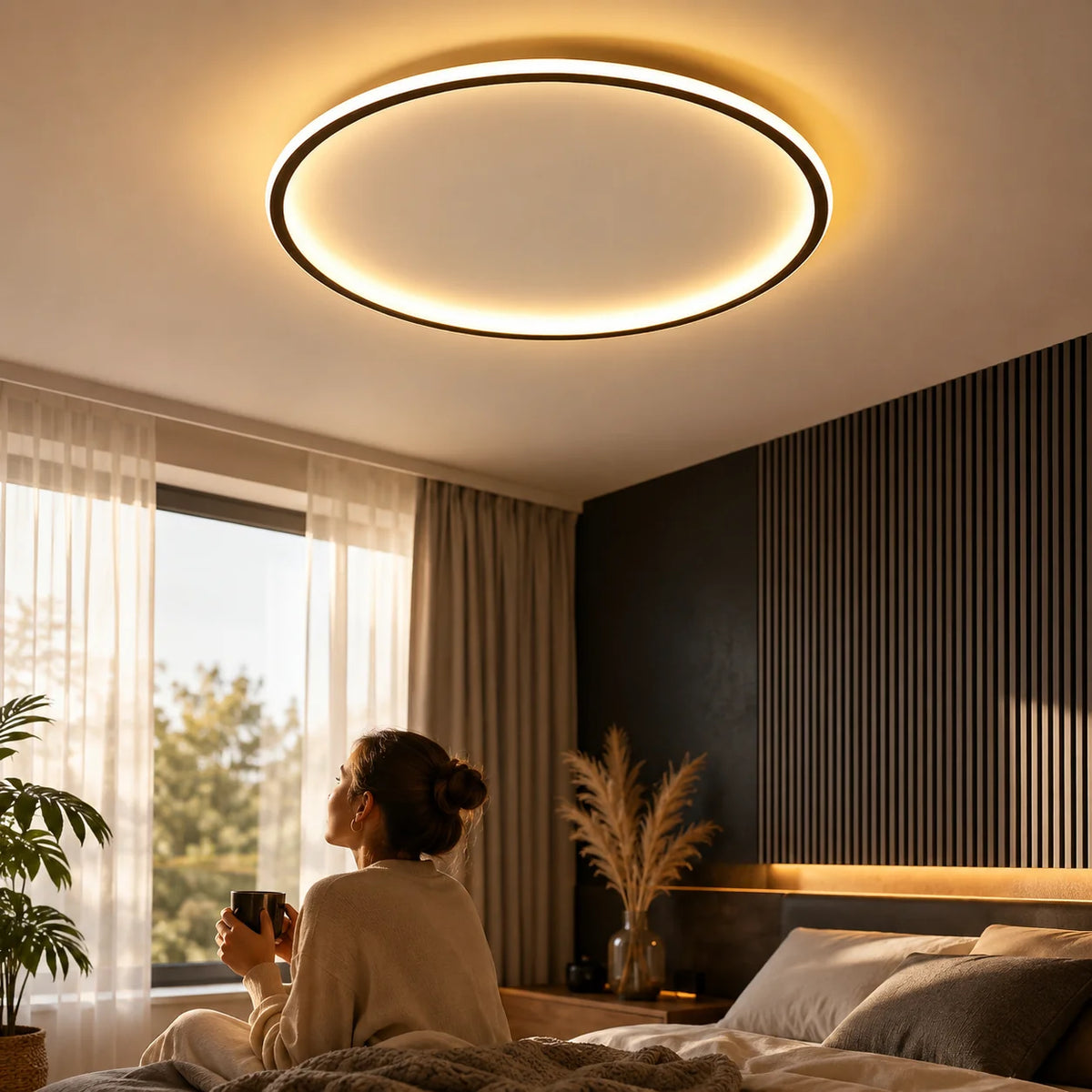 Ceiling Light Round Warm White Wide Diffuser