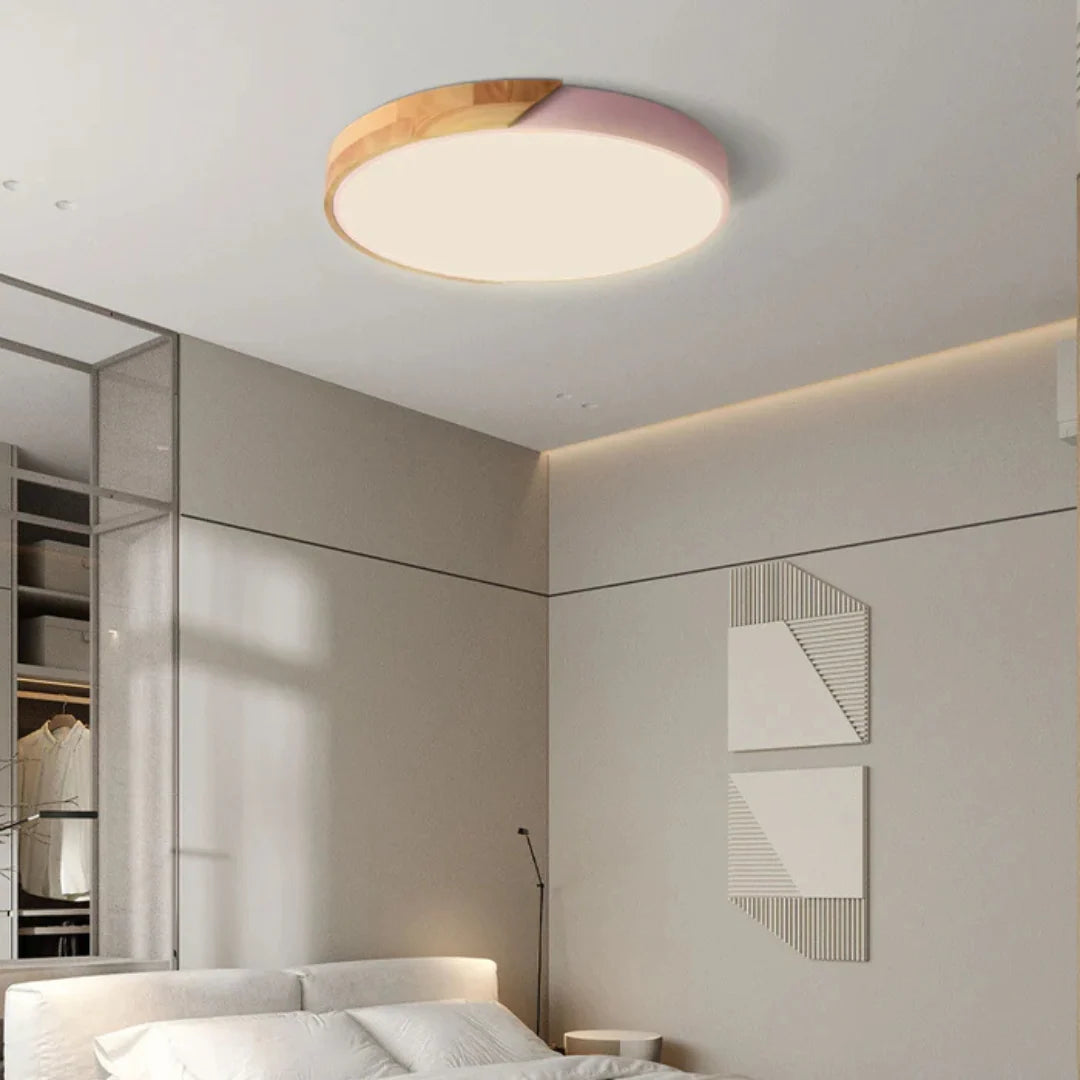 Ceiling Light Timber Ring Flush Mount Integrated LED