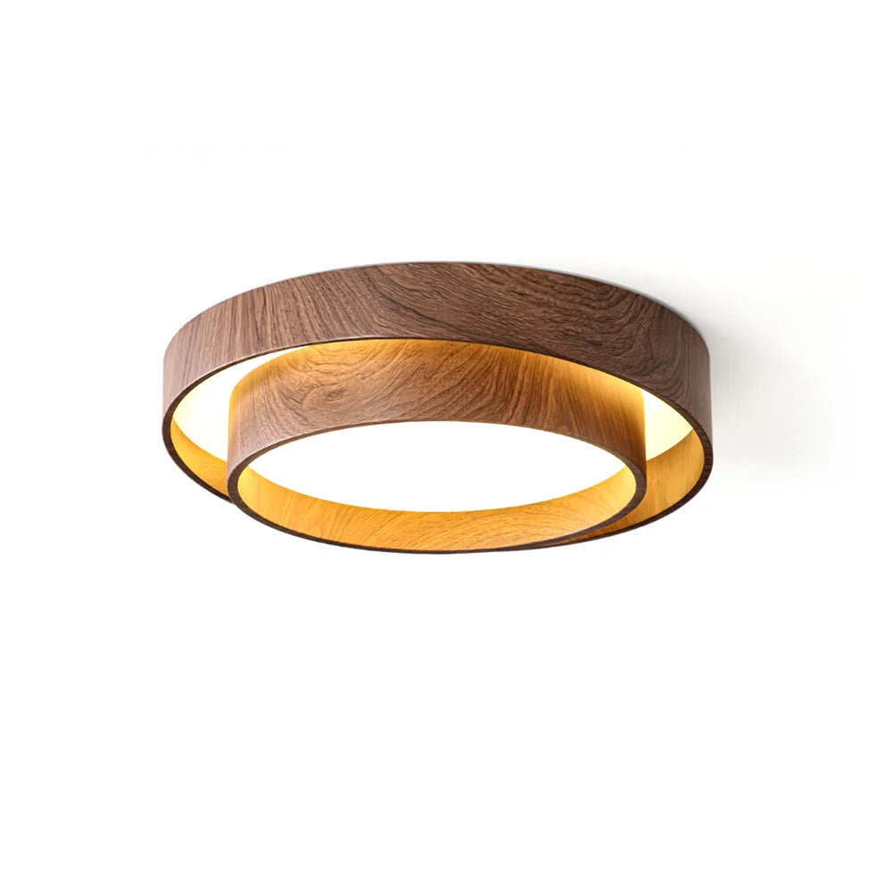 Ceiling Light Walnut Finish Edge-Emitting Integrated LED