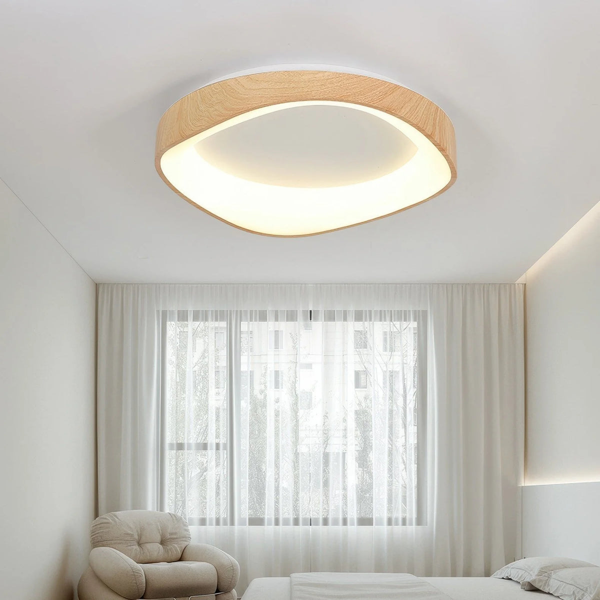 Ceiling Light Wood Grain Dual-Output LED