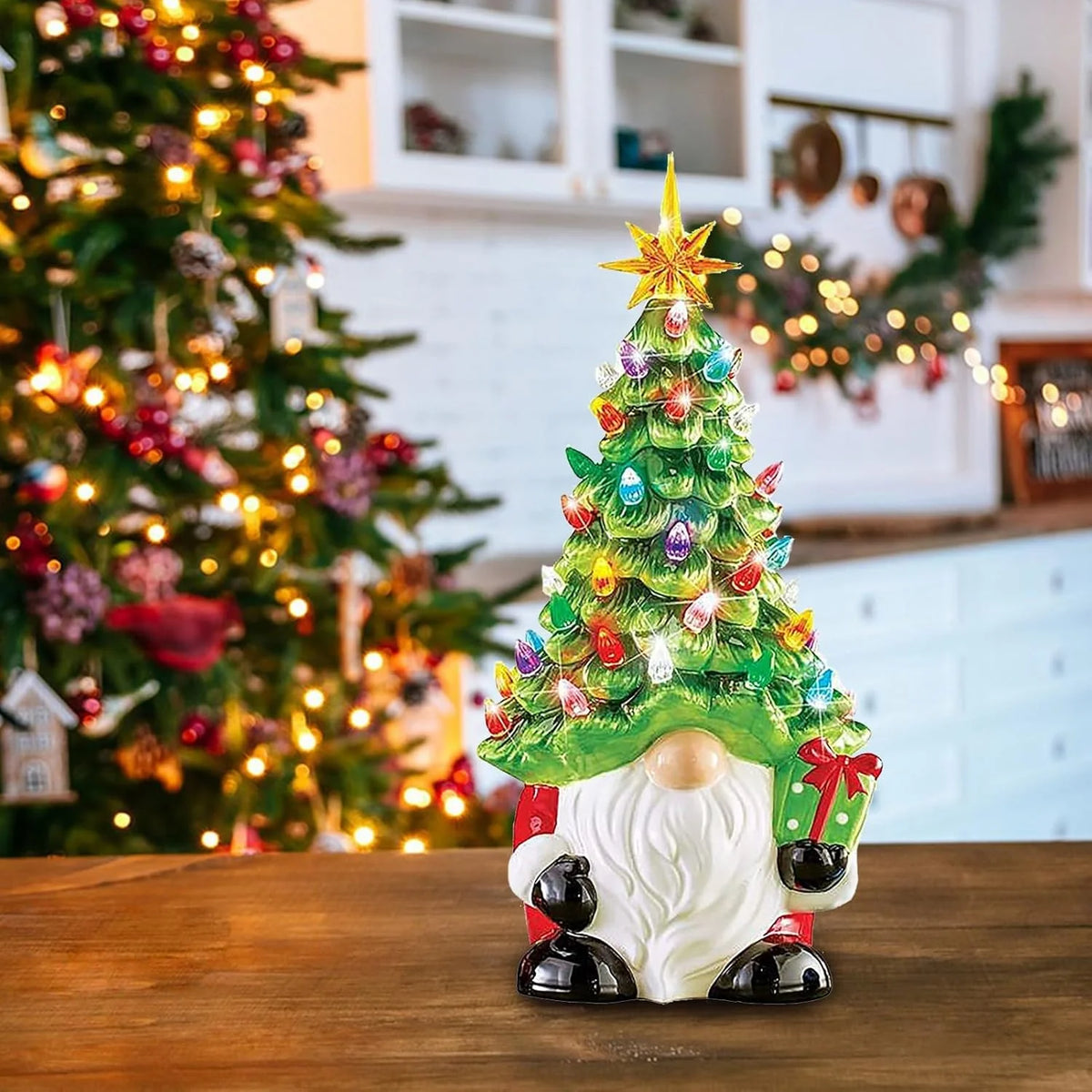 Ceramic Tabletop Tree Battery-Powered Pre-Lit Hand-Painted