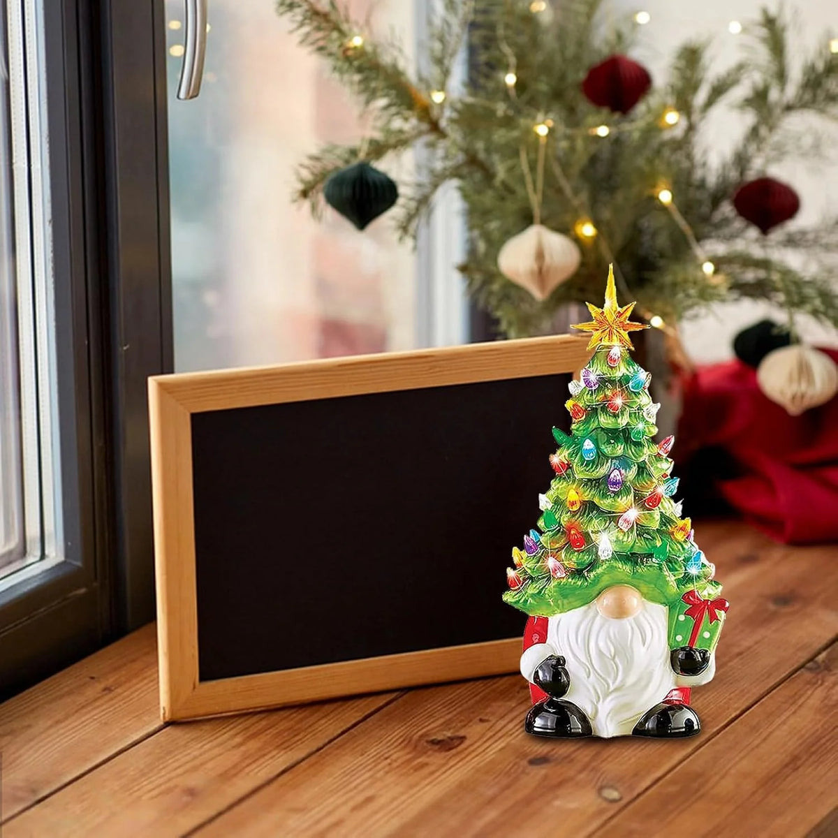Ceramic Tabletop Tree Battery-Powered Pre-Lit Hand-Painted
