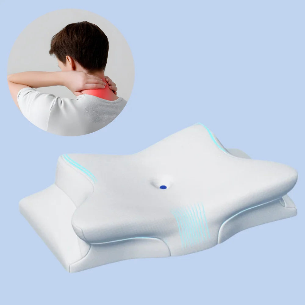 Cervical Pillow Contoured Memory Foam Washable Cooling Cover