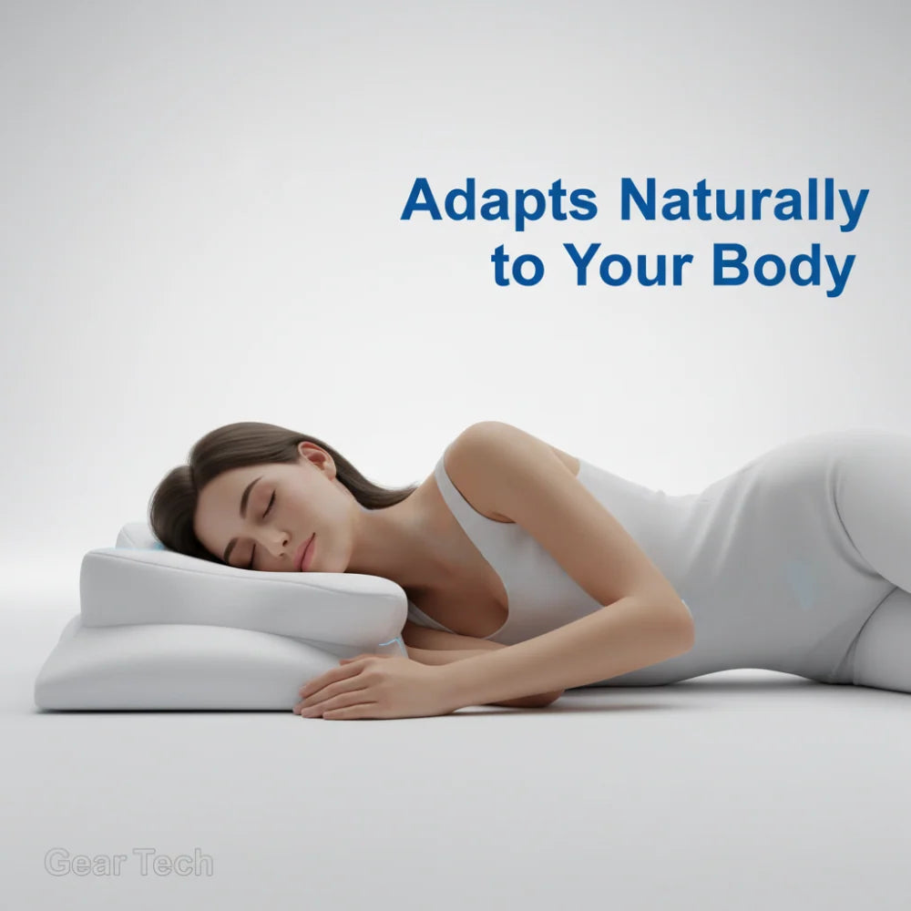 Cervical Pillow Contoured Memory Foam Washable Cooling Cover