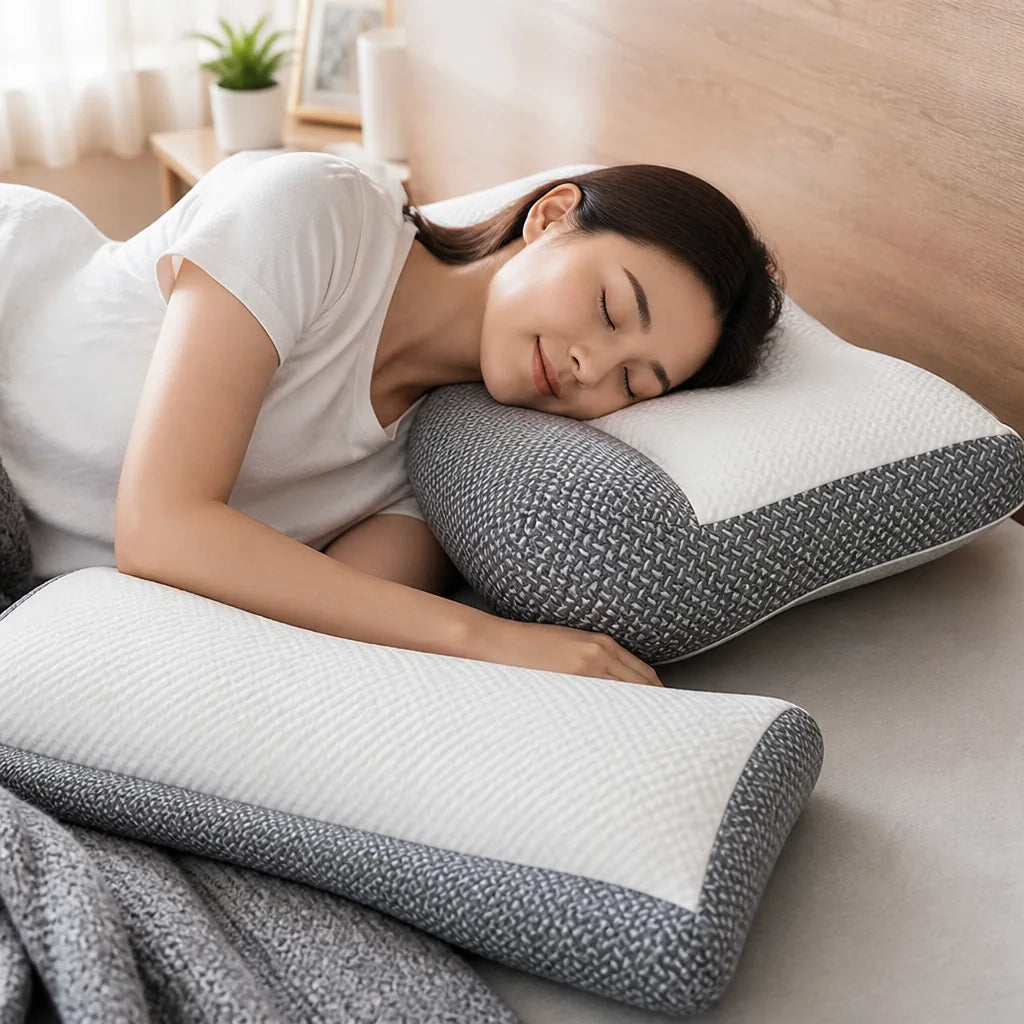 Cervical Support Pillow Ergonomic Contour Breathable Soy Fiber & Polyester