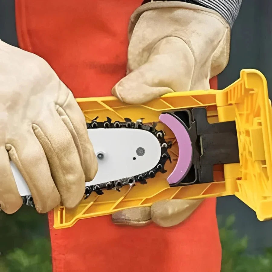 Chainsaw Chain Sharpener Clamp-On Replaceable Stone