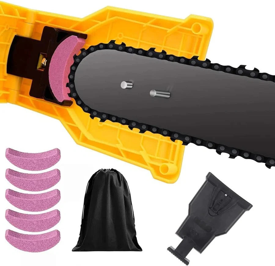 Chainsaw Chain Sharpener Clamp-On Replaceable Stone