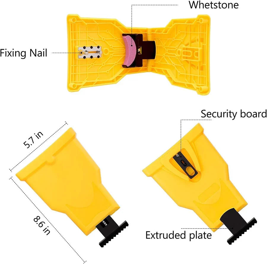 Chainsaw Chain Sharpener Clamp-On Replaceable Stone