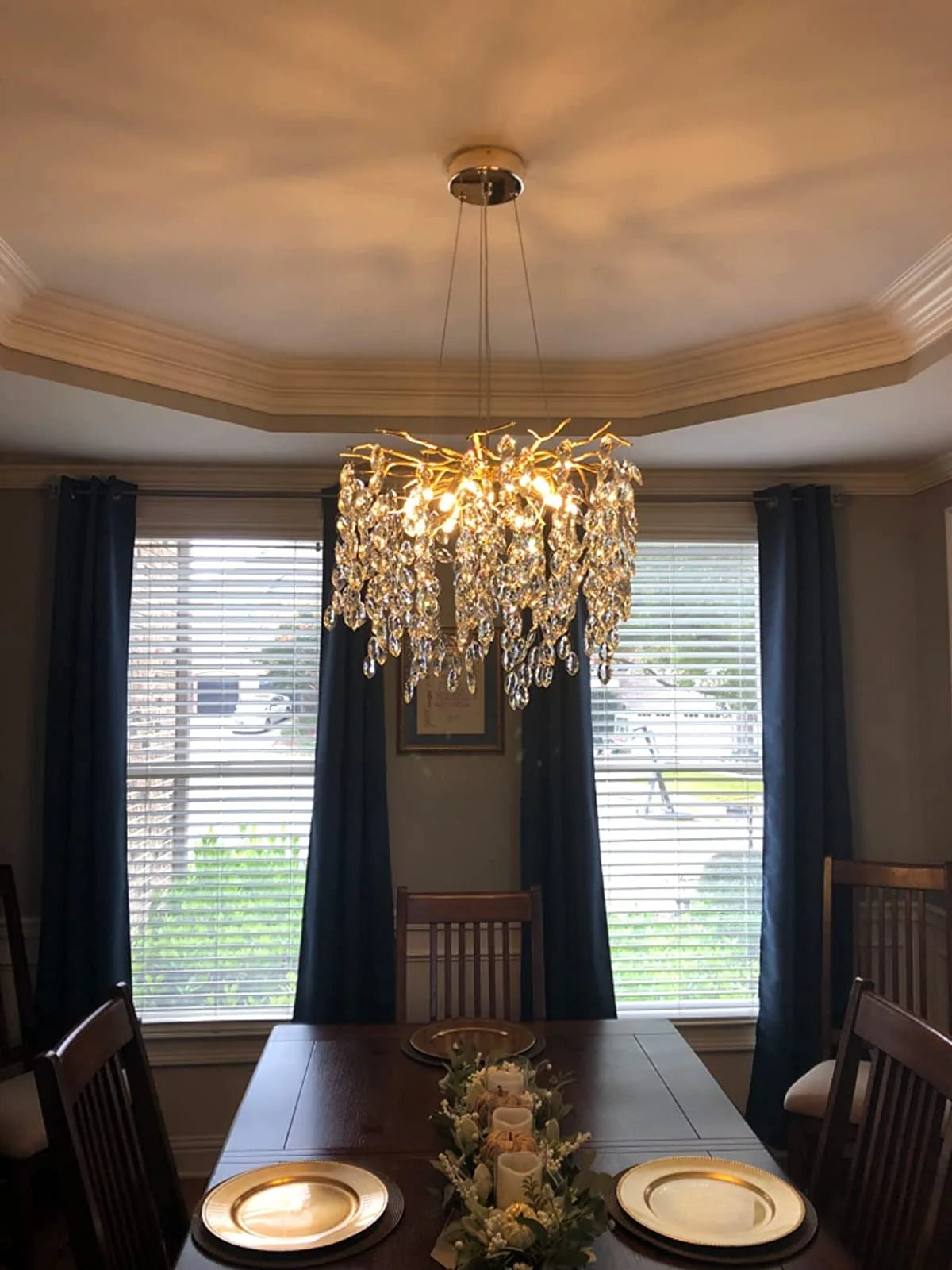 Chandelier Crystal Branch Design With LED Bulbs