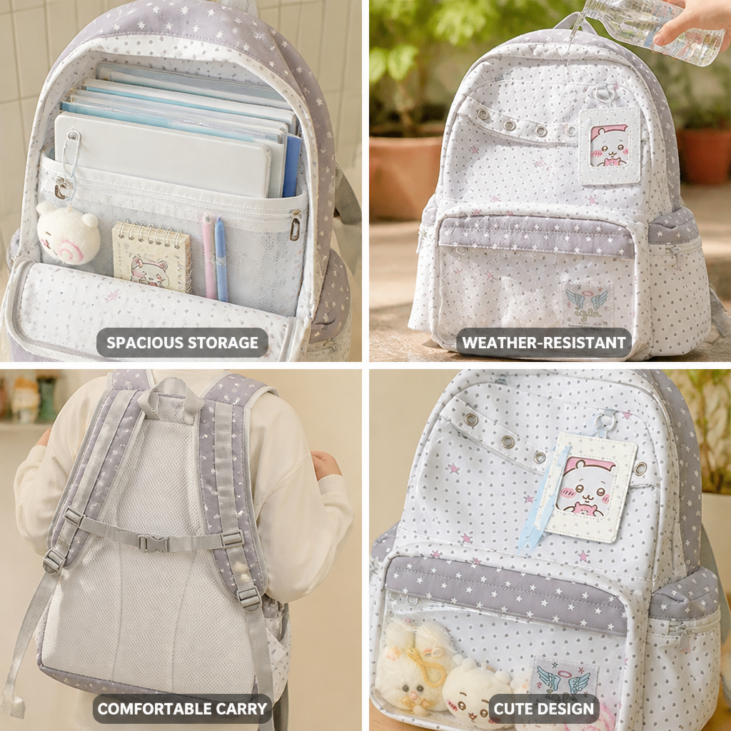 Character-Themed Weather-Resistant School Backpack