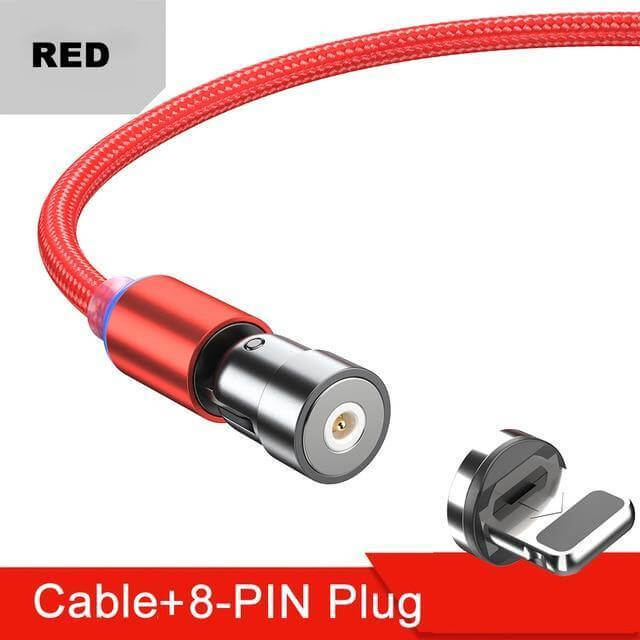 Charging Cable Magnetic Rotating 2.4A LED Indicator