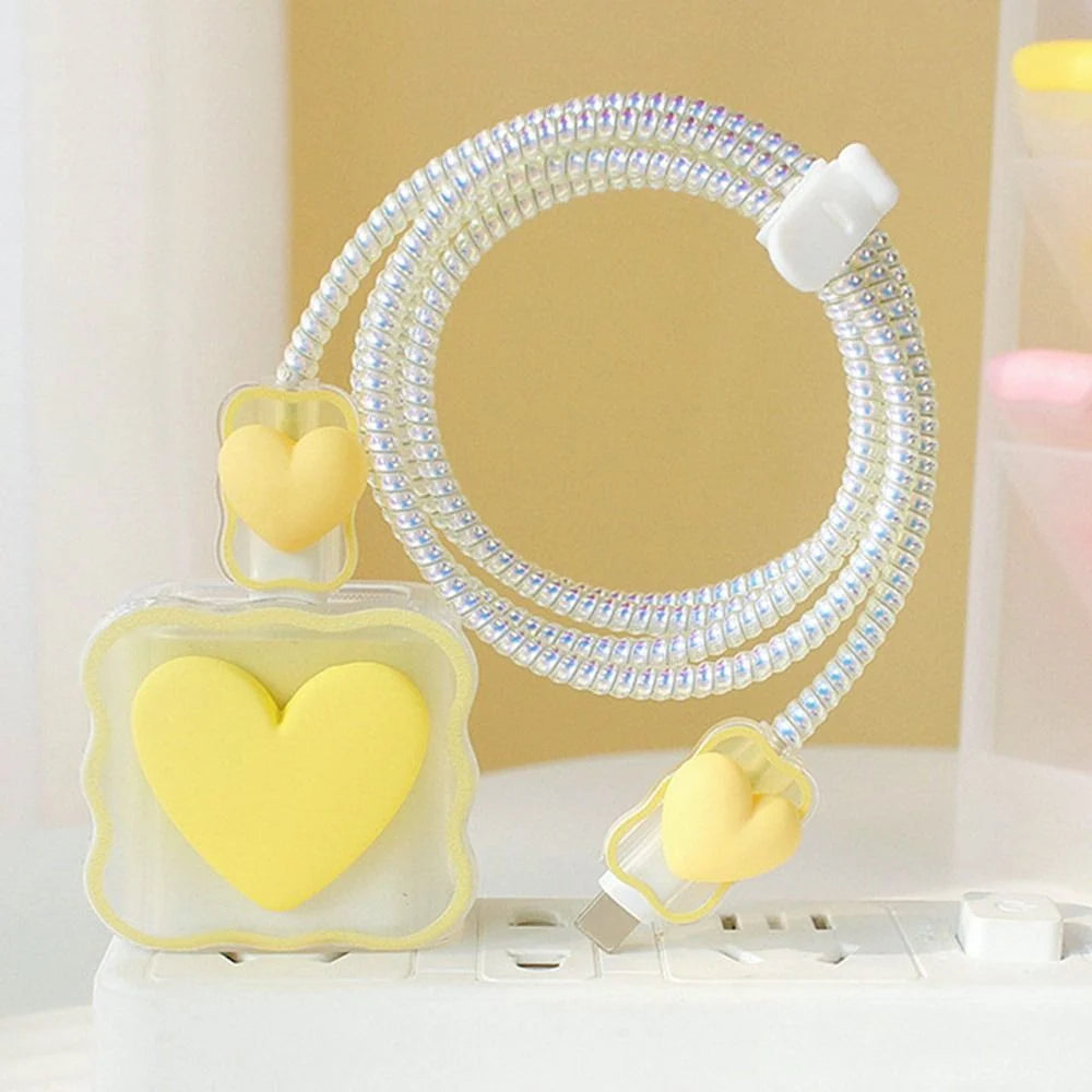 Charging Cable Protector Transparent TPU Love Design