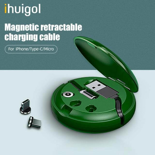 Charging Cable Retractable Magnetic 3-In-1