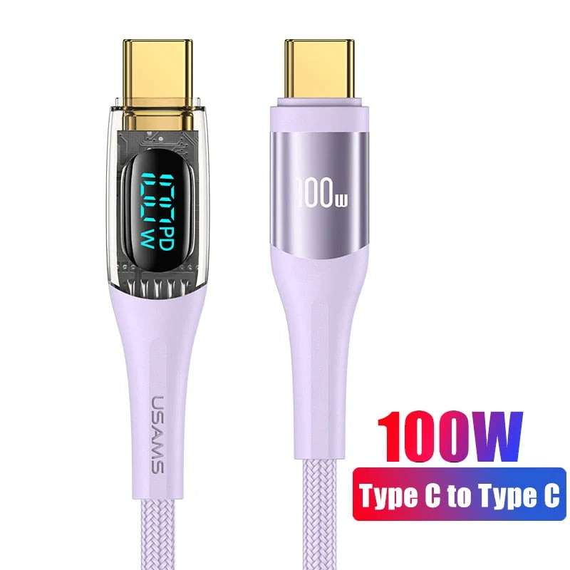 Charging Cable USB-C LED Power Display Fast Charging