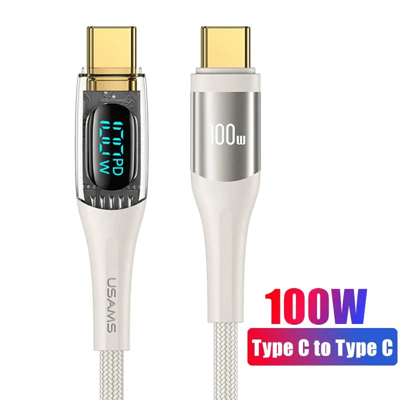 Charging Cable USB-C LED Power Display Fast Charging