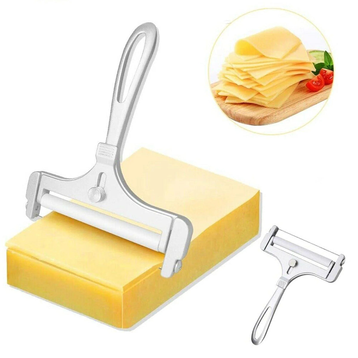 Cheese Slicer Adjustable Thickness Replaceable Wire