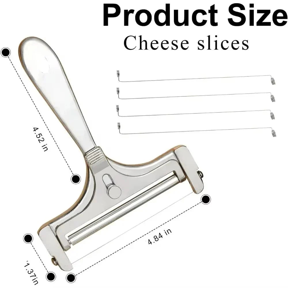 Cheese Slicer Adjustable Thickness With 4 Spare Wires