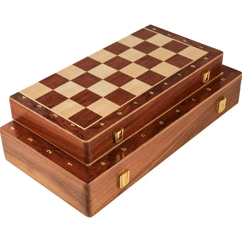 Chess Set Solid Walnut Folding Board