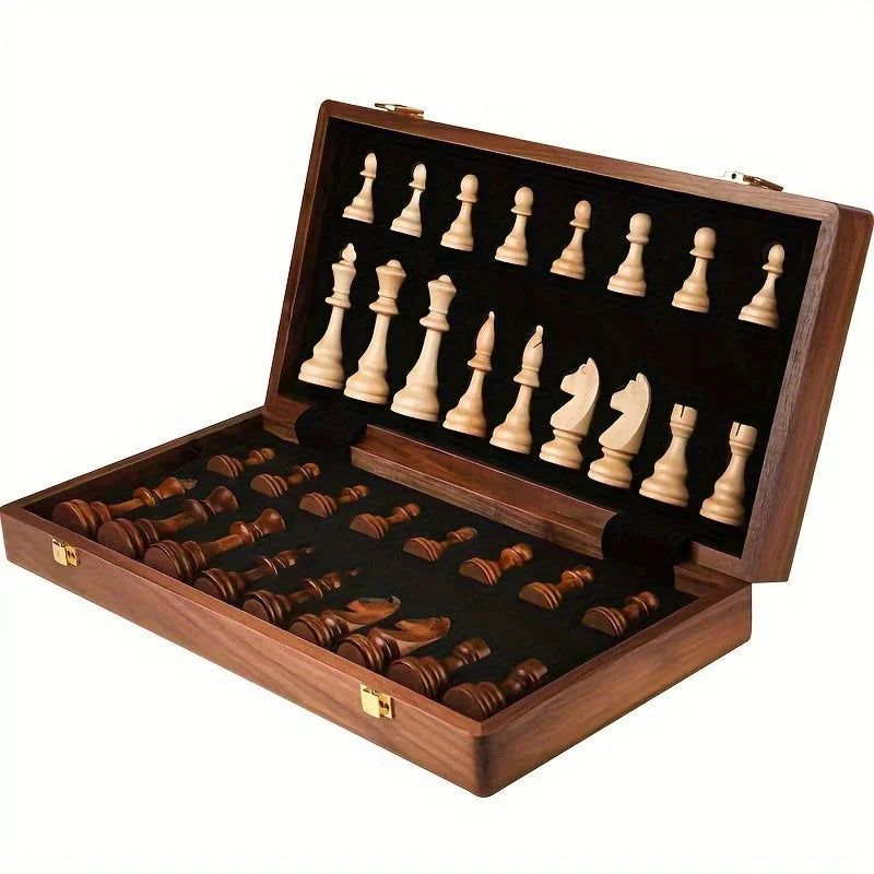 Chess Set Solid Wood Fixed Board 34 Pieces