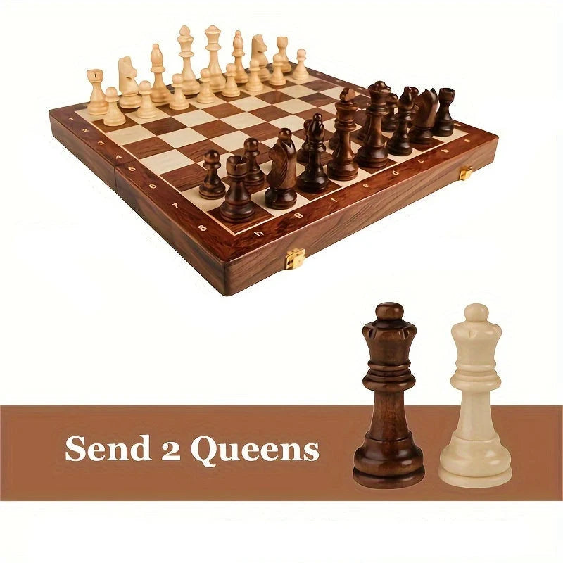 Chess Set Solid Wood Folding Board Integrated Storage