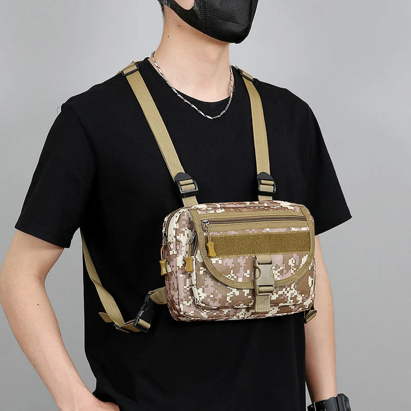 Chest Pack Water-Resistant Multiple Zipped Pockets Adjustable Straps