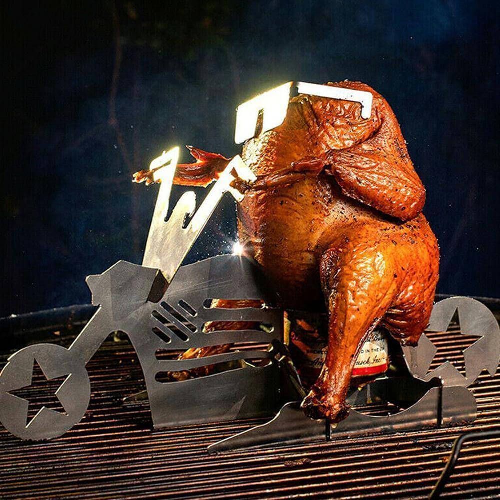 Chicken Grill Stand Stainless Steel Motorcycle Design