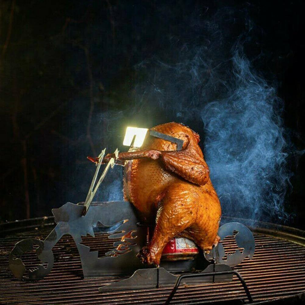 Chicken Grill Stand Stainless Steel Motorcycle Design