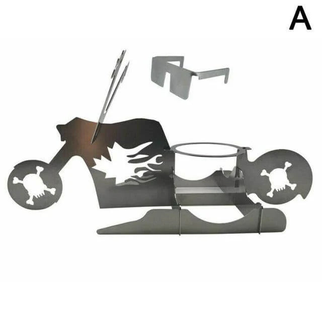 Chicken Grill Stand Stainless Steel Motorcycle Design