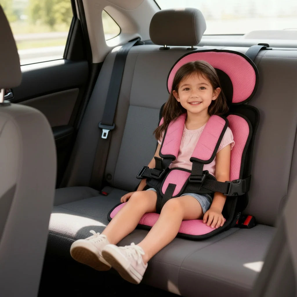 Child Car Booster Seat Foldable Built-In 5-Point Harness