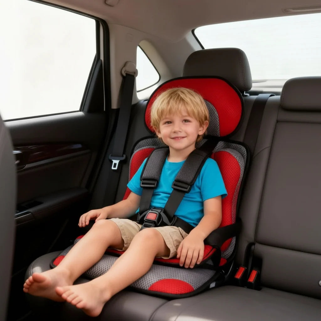 Child Car Booster Seat Foldable Built-In 5-Point Harness