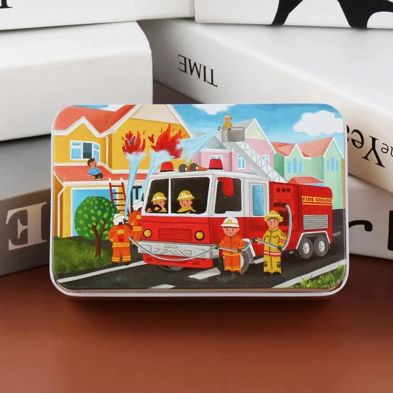 Children’s Jigsaw Puzzle Wooden 60-Piece Animal & Vehicle Designs