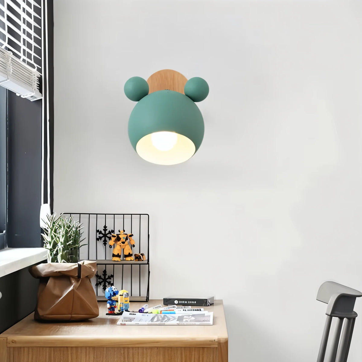 Children's Wall Lamp Mouse Silhouette Rotatable Warm LED & Cool-To-Touch