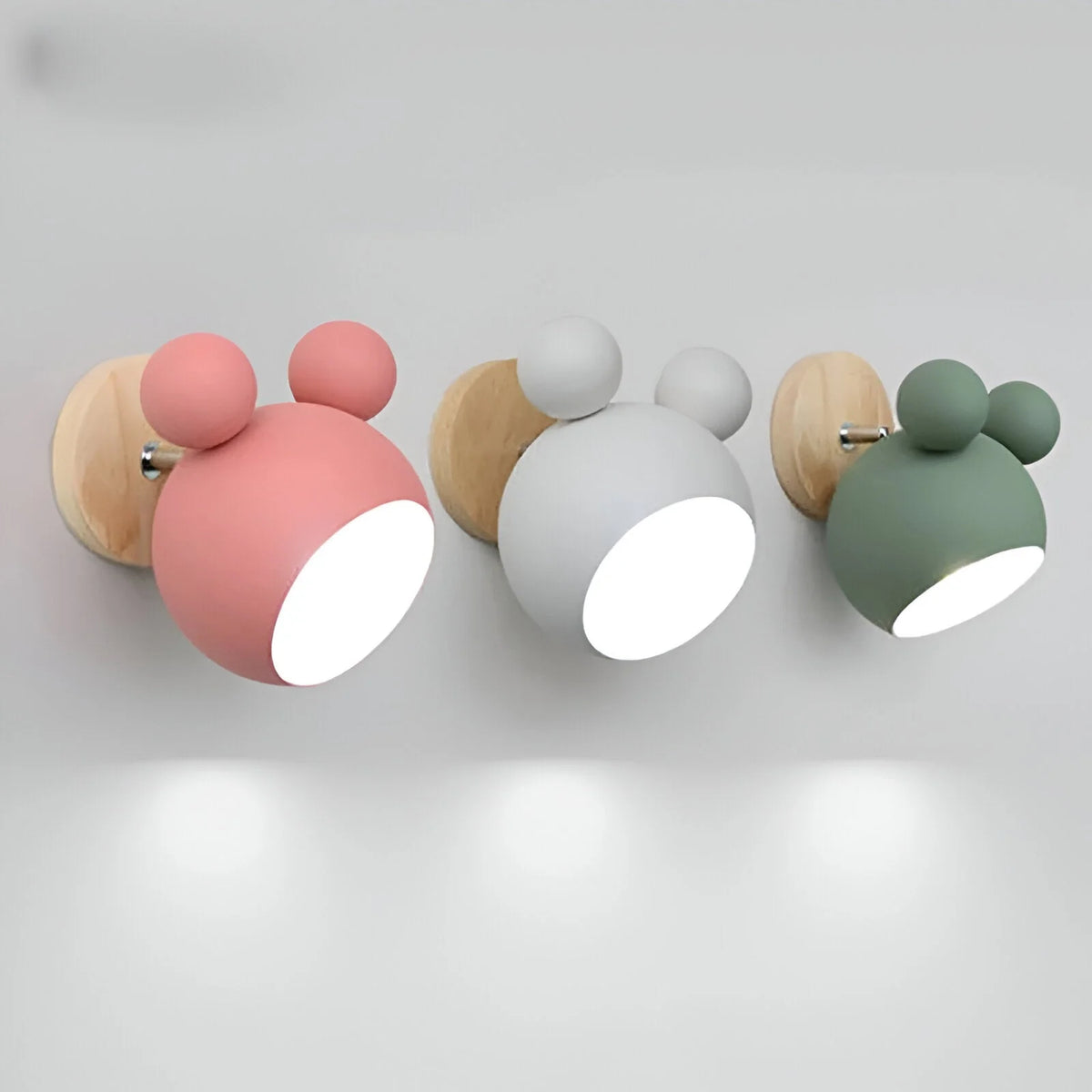 Children's Wall Lamp Mouse Silhouette Rotatable Warm LED & Cool-To-Touch