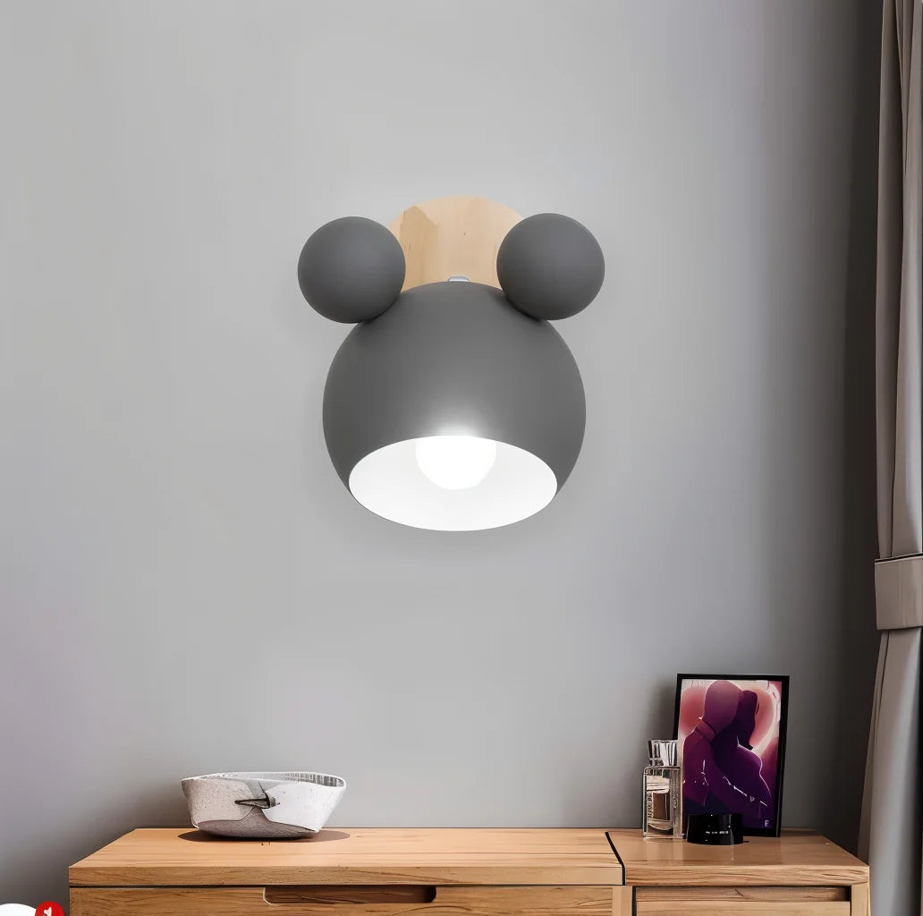 Children's Wall Lamp Mouse Silhouette Rotatable Warm LED & Cool-To-Touch
