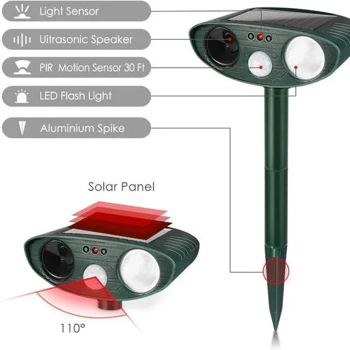 Chipmunk Repeller Solar-Powered Motion-Activated 30 Foot Coverage