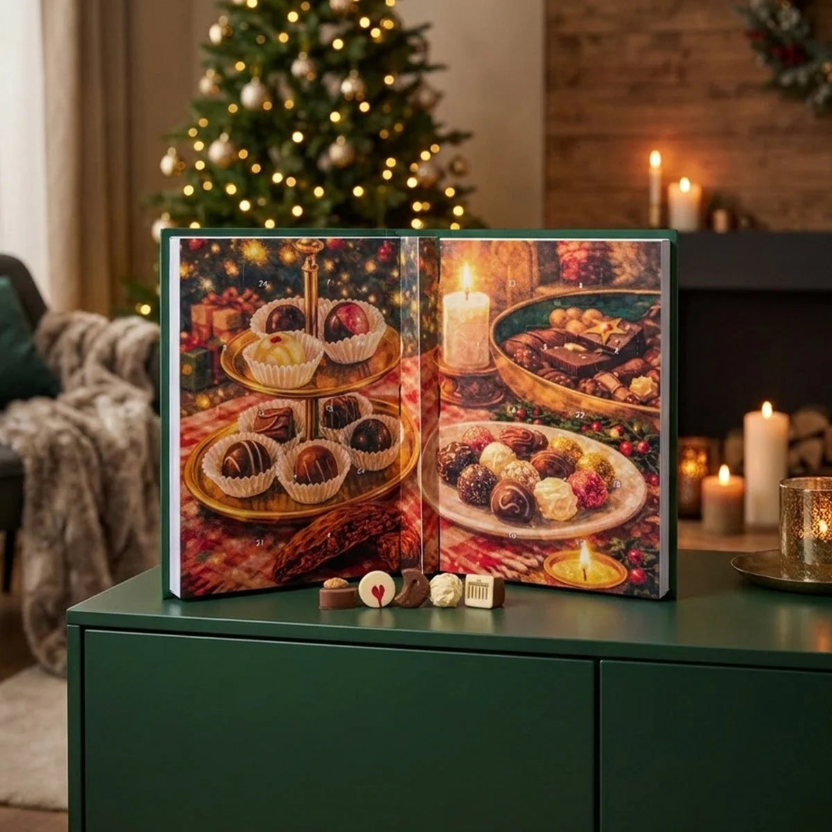 Chocolate Advent Calendar Assorted Truffles 26 Pieces Across 24 Doors
