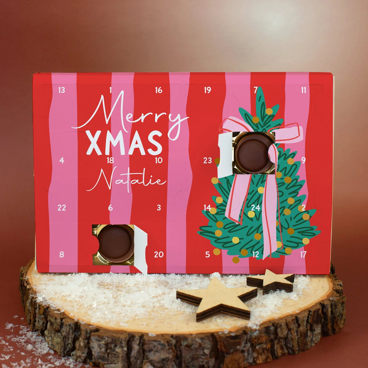 Chocolate Advent Calendar Personalized With Name 24 Doors