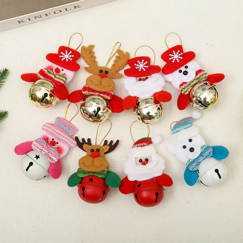 Christmas Bell Ornament Santa Motif Color Retentive Finish
