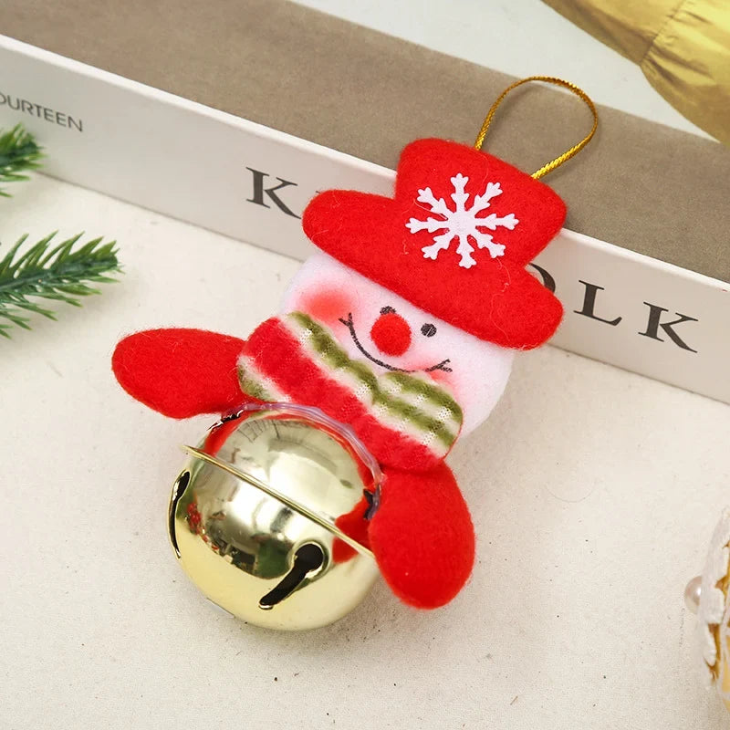 Christmas Bell Ornament Santa Motif Color Retentive Finish