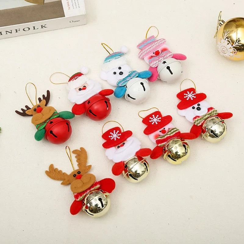 Christmas Bell Ornament Santa Motif Color Retentive Finish