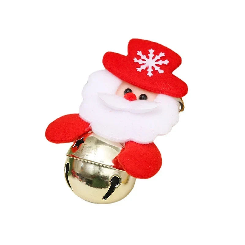 Christmas Bell Ornament Santa Motif Color Retentive Finish