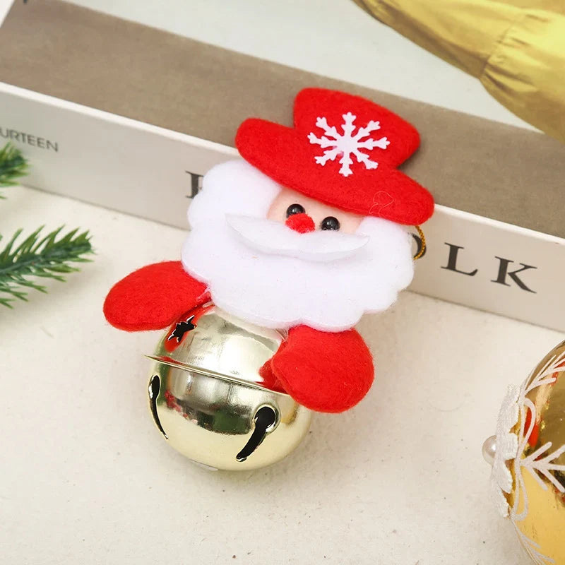 Christmas Bell Ornament Santa Motif Color Retentive Finish